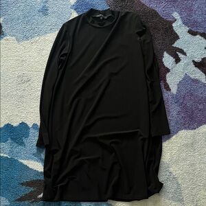 Mock neck Black Long Sleeve Dress